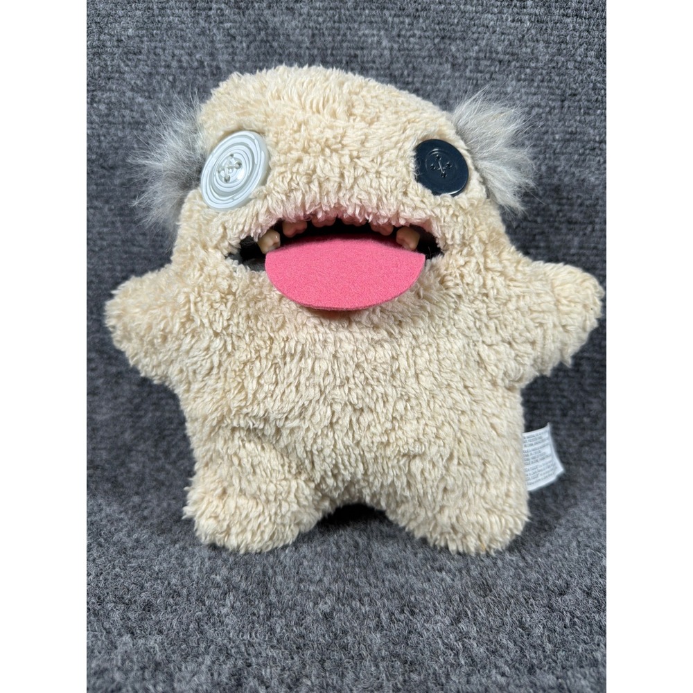 Zuru Fuggler Funny Ugly Monster Plush Cream Shaggy Button Eyes Realistic Teeth